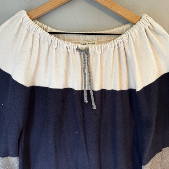 Banana Republic Colorblock Drawstring Collar Oversized Sweatshirt Tunic Sz M - Picture 3 of 8